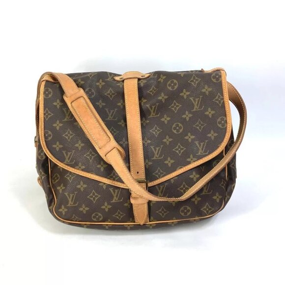 LOUIS VUITTON M42254 Monogram Saumur35 Crossbody Shoulder Bag Brown - Picture 2 of 11